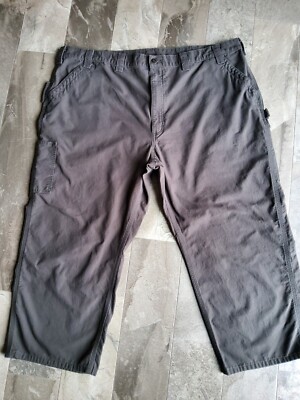 Carhartt Brown Logo 100 % Cotton Cargo Carpenter Pants Mens Size 45 X 25