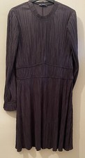 Zara Charcoal Pleated Dress Midi Size Large