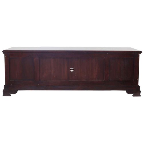 Solid Mahogany Wood 2 Door TV Cabinet With Shelves Antique Colonial Style - Picture 6 of 12