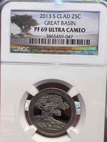 2013 S NGC PF69 Clad Great Basin Quarter Ultra Cameo