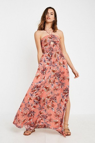 Floral Maxi Slip Dress, Pink 