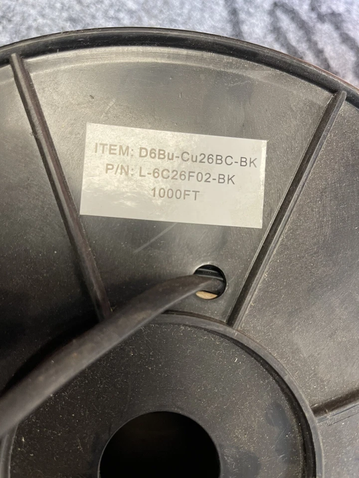 CABLE L-6C26F02-BK, 26 AWG, 6 CONDUCTORES, CABLE DE LÍNEA TELEFÓNICA TRENZADO PLANO 1000' Foto 3 de 3
