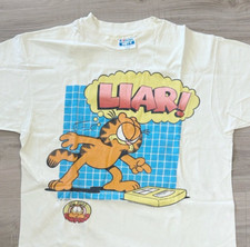 Vintage Garfield Men's Large Single Stitch T-Shirt Cartoon Friends Jim Davis m