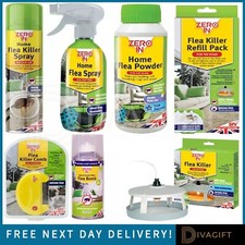 ZERO IN FLEA KILLER SPRAY POWDER BOMB COMB ANTIBACTERIAL TREATMENT REFILLS NEW