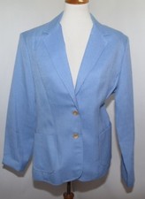 VTG RRRRUSS ILGWU Blue Button Blazer Jacket Pink LIner USA Made Womens M