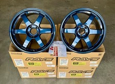 Rays Volk Racing Te37sl 18x9.5 5x114 40 Subaru Wrx Sti Wheels Rims Mag Blue