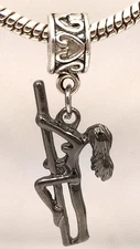 Exotic Pole Dancer  Slider Charm OR Clip On Charm Choose from Two Designs