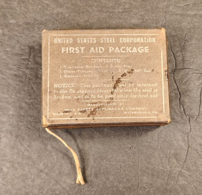 Vintage Brand New M.S.A. Mine Safety Appliances Company First Aid Package Kit