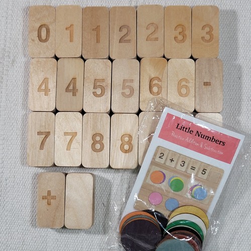 Little Numbers Math Manipulatives By Lily And River Canvas Pouch Number Tiles - Picture 1 of 10