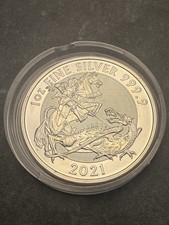 2021 Silver Valiant George and Dragon 1oz Coin In Capsule