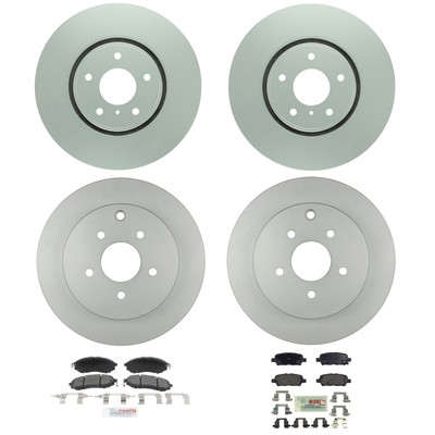 Bosch QuietCast Front Rear Rotor Blue Ceramic Disc Brake Pad Kit for FX35 FX37