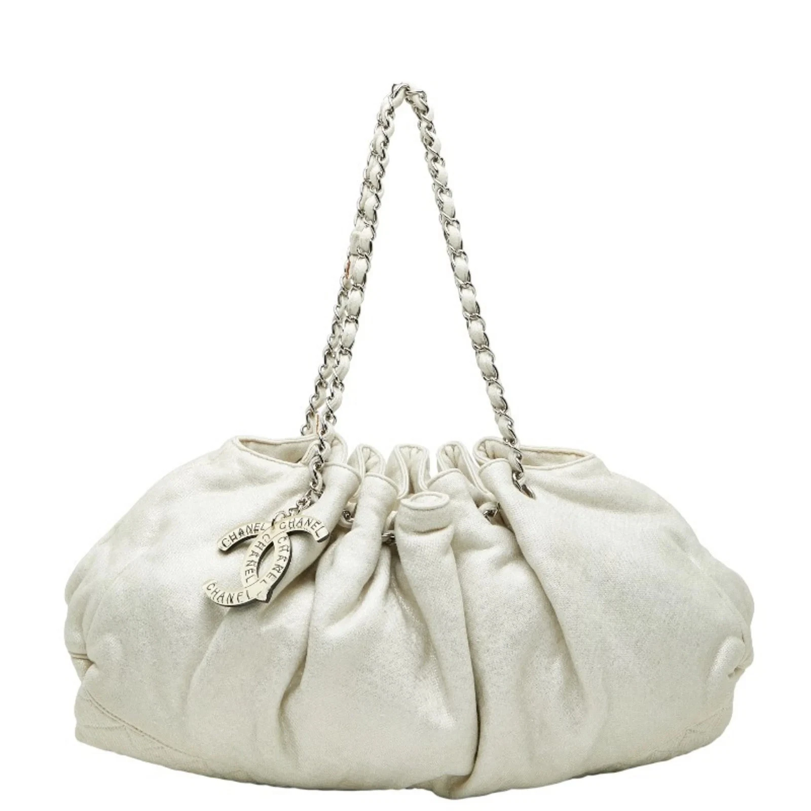 Chanel Coco Mark Melrose Cabas Chain Shoulder Bag, Ivory and White... GZl1e1nl