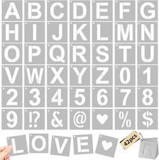 42 Piece 2 Inch Reusable Letter Stencils Symbol Numbers Stencils,Alphabet Craft
