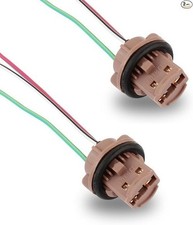 Pack-2 Automotive 7443 Brake Light Bulb Holder, Socket Pigtail Harness Connector