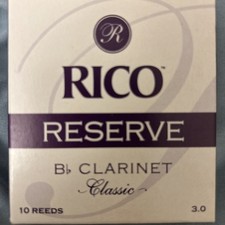 Rico Reserve D'Addario Clarinet Reeds Size 3.0  9 Nine Reeds Open Box