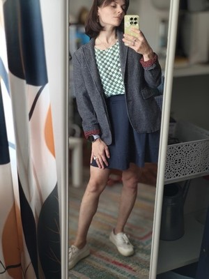 Marc O'Polo Women's Wool Blazer Blue Undercollar Size 42, Preppy Academic Luxury