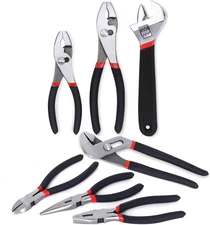7-Piece Utility Pliers and Wrench Set, Includes 8" Adjustable Wrench, 8" Groove 