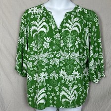 Tahari Woman NEW Floral Top Womens 2X -SEE INFO Tunic Tropical Flowers Shirt