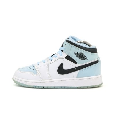 Nike Damen Air Jordan 1 Mid SE Sneaker EU 36 Weiß/Hellblau/Schwarz DV1337-104