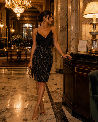 CO. Printed Knee Length Skirt