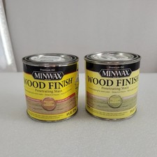 Lot of 2 MINWAX 218 Puritan Pine Oil Based Wood Stain 1/2 Pt Small Can 8 Oz. New