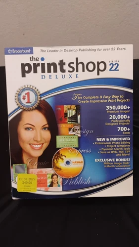 Broderbund Vintage Print Shop Deluxe Version 22 2000/XP PC 