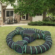 Outdoor Cat Enclosures, 10 in 1 Cat Tent with Tunnels for Outside, Large Space C