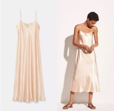 Vince Satin Slip Midi Dress Lychee Peach Women's Medium