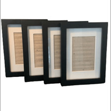 Set of 4 Black Wood Gallery Frames 5x7 or 4x6 Modern Minimalist Display