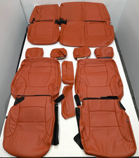 For Toyota Tundra Crewmax Sr Sr5 2022-2026 Orange Leather Seat Covers Mb192