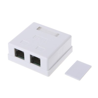 2Port UTP RJ45 Cat6 Surface Junction Box Connector for Cat 6 Cat6e 8P8C