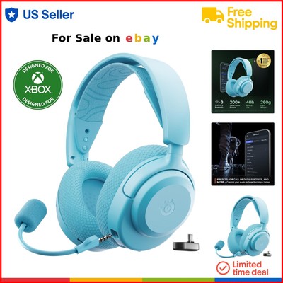 Wireless Gaming Headset Neodymium Drivers Aqua Multi-Platform 40HR