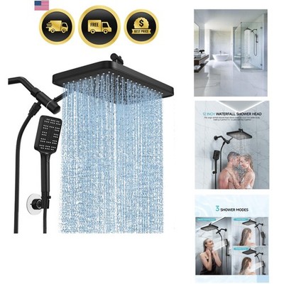 Rain Shower Head with Handheld Spray Combo Set 12 Inch Rainfall Dual Shower Head
