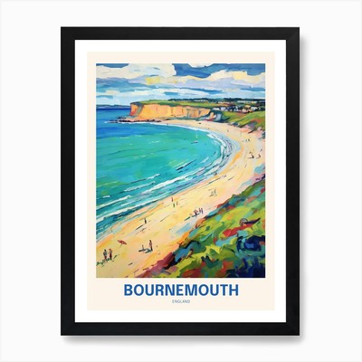 Bournemouth England UK Reiseposte gerahmtes Wandbild Poster Leinwanddruck Bild
