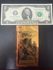 2025 Florida 1 Goldback Note .999 Pure Gold w/2017 $2 Bill 950