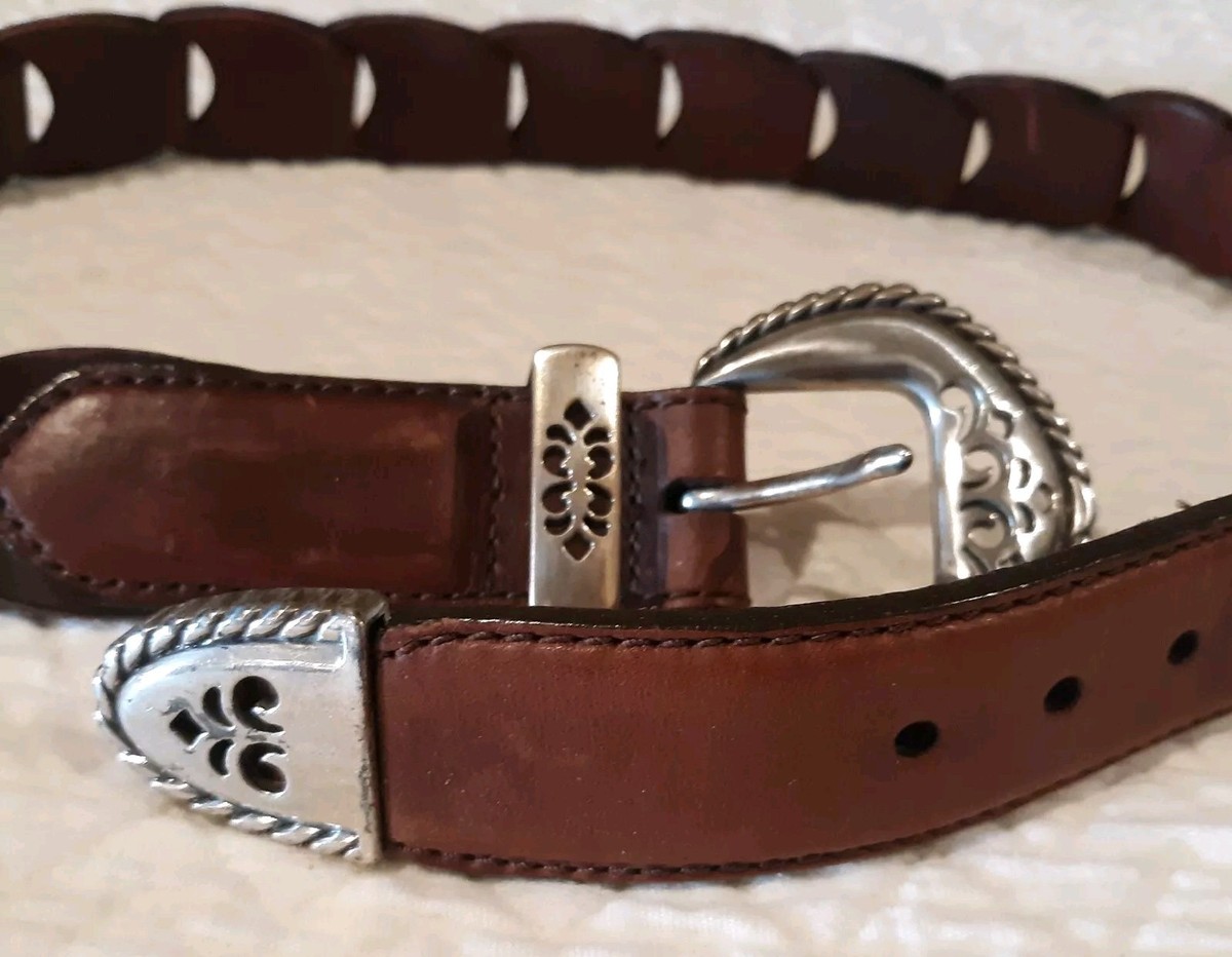Brighton 1995 Women Belt Lg Brown Leather Links Cowgirl  display picture 3