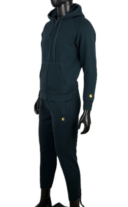 Carhartt WIP Chase Completo Tuta Uomo XS Felpa Zip Jogger Verde Gold Tracksuit