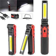 Rechargeable LED Work Light COB Magnetic Folding 270 Inspection Lamp Torch Hook