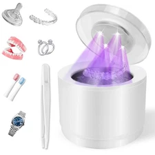 Simfree Ultrasonic Retainer Cleaner - 45kHz Ultrasonic - 4 Modes Denture Clea...