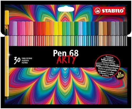 STABILO Pen 68 ARTY feutre feutres dessin loisirs créatifs étui de 30 pièces