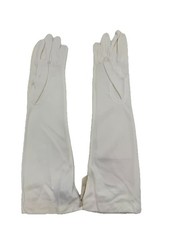 Vintage White Long Evening Gloves 13.75  Philipines Double Woven Nylon NWT