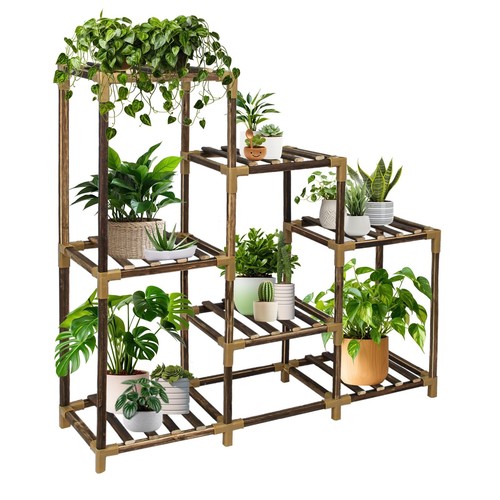Plant Stand Indoor, 3-Tier Outdoor Wood Plant Stand for Multiple Plants, Acco...