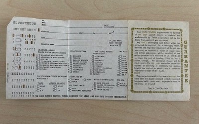 Vintage Timex Watch Certificate of Guarantee Form Garantieformular Sammler