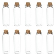 10Pcs Mini Glass Bottles with Cork Stoppers, 15ml Small Clear Glass Jars