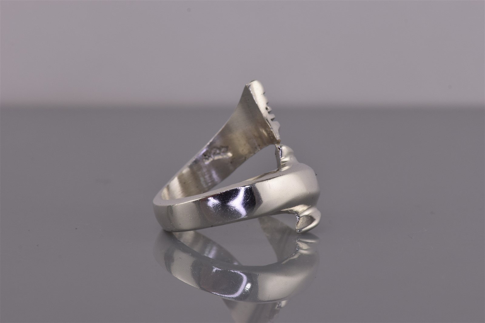 Sterling Silver 20mm Solid Dimensional Dolphin Wr… - image 3