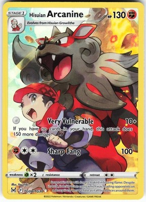 Hisuian Arcanine TG08/TG30 Pokemon SWSH11: Lost Origin Trainer Gallery Holo Ultr