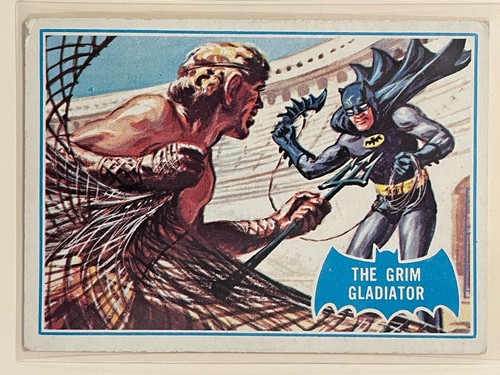 1966 Topps Batman Blue Bat #7B The Grim Gladiator — TAG (grade unconfirmed)