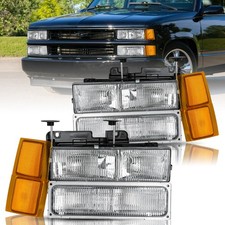 For 1994-1998 Chevy Silverado Headlights Obs Ck 1500 2500 3500 W Bumper Lamps For 1994-1998 Chevy Silverado Headlights Obs Ck 1500 2500 3500 W Bumper Lamps