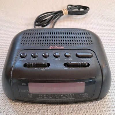 Sunbeam Hospitality AM FM Alarm Black Clock Radio Model #89014