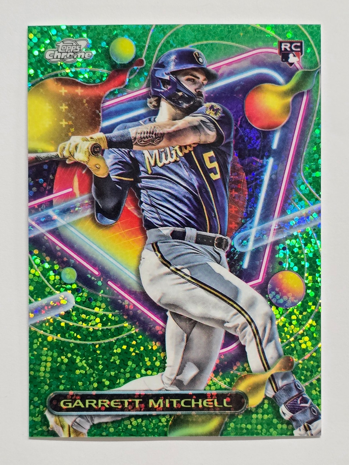 2023 Topps Cosmic Chrome - Garrett Mitchell #154 Green Space Dust Ref /75 RC